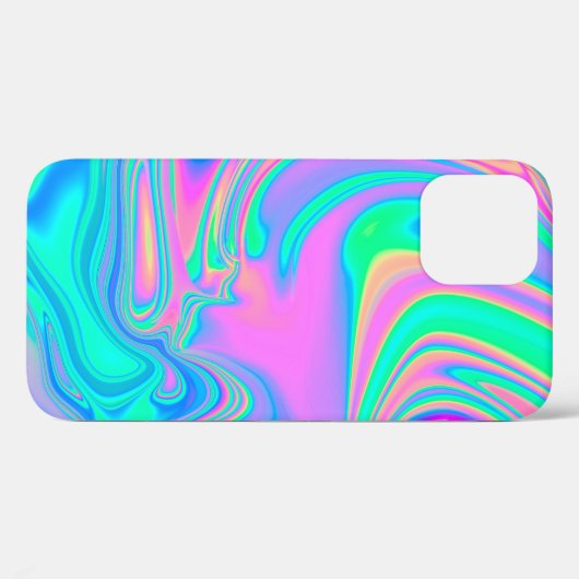 Iridescent marmering holografische textuur in leve Case-Mate iPhone case (Achterkant (horizontaal))