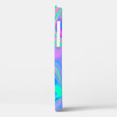 Iridescent marmering holografische textuur in leve Case-Mate iPhone case (Achterkant / Links)