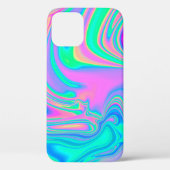 Iridescent marmering holografische textuur in leve Case-Mate iPhone case (Achterkant)