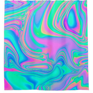 Iridescent marmering holografische textuur in leve douchegordijn