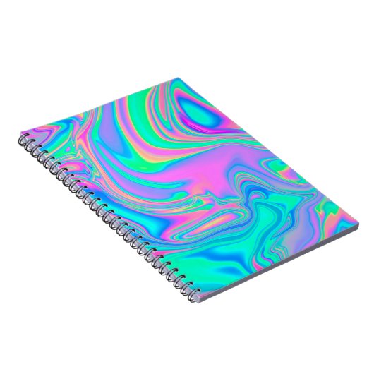 Iridescent marmering holografische textuur in leve notitieboek (Rechterzijde)