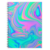 Iridescent marmering holografische textuur in leve notitieboek (Voorkant)