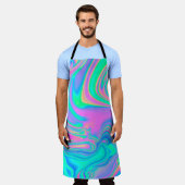 Iridescent marmering holografische textuur in leve schort (Gedragen)