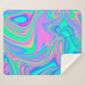 Iridescent marmering holografische textuur in leve sherpa deken (Voorkant (horizontaal))