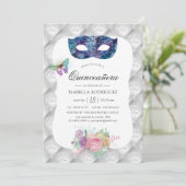 Iridescent Masquerade Quinceañera Kaart (Staand voorkant)