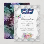 Iridescent Masquerade Quinceañera Kaart (Voorkant / Achterkant)