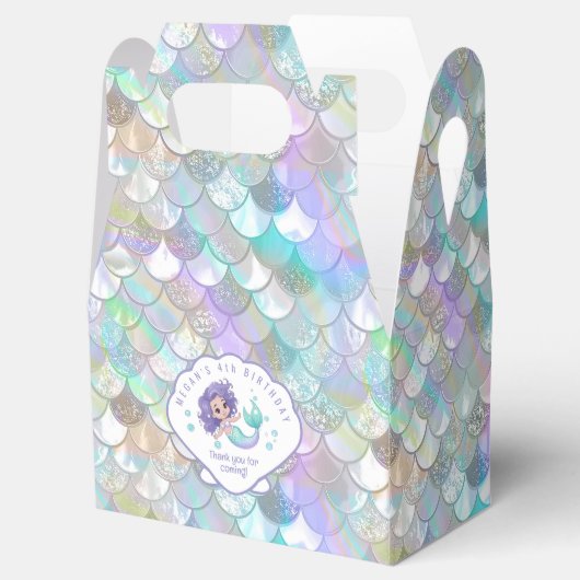 Iridescent Mermaid Scales Clam Shell V1 ID1144 Bedankdoosjes (Geopend)