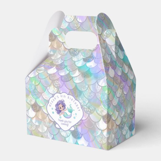 Iridescent Mermaid Scales Clam Shell V1 ID1144 Bedankdoosjes (Voorkant Zijde)