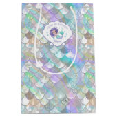 Iridescent Mermaid Scales Clam Shell V1 ID1144 Medium Cadeauzakje (Voorkant)