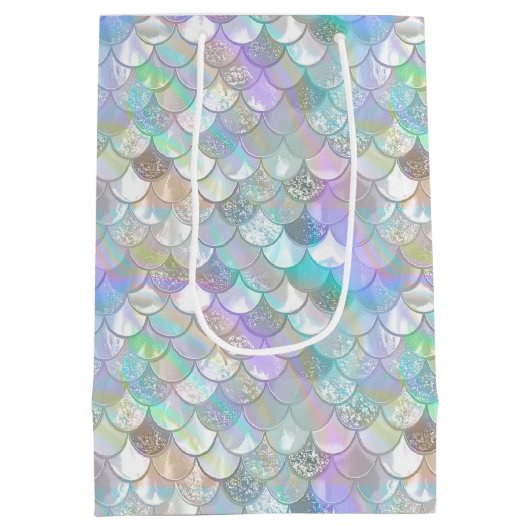 Iridescent Mermaid Scales Clam Shell V1 ID1144 Medium Cadeauzakje (Achterkant)