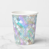 Iridescent Mermaid Scales Clam Shell V1 ID1144 Papieren Bekers (Achterkant)