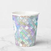 Iridescent Mermaid Scales Clam Shell V1 ID1144 Papieren Bekers (Links)