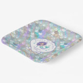Iridescent Mermaid Scales Clam Shell V1 ID1144 Papieren Bordje (Gebogen)