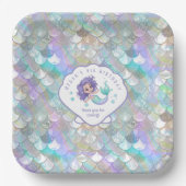 Iridescent Mermaid Scales Clam Shell V1 ID1144 Papieren Bordje (Voorkant)