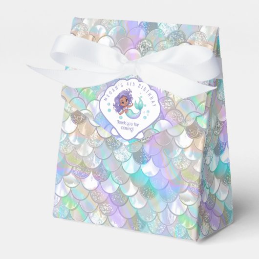 Iridescent Mermaid Scales Clam Shell V2 ID1144 Bedankdoosjes (Voorkant Zijde)