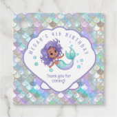 Iridescent Mermaid Scales Clam Shell V2 ID1144 Bedankjes Labels (Voorkant)