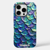 Iridescent Mermaid Scales Fantasy Achtergrond Case-Mate iPhone Case (Achterkant)