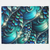 "Iridescent Mermaid Scales" Fleece Deken (Voorkant (Horizontaal))