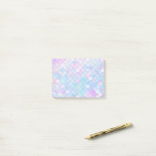 Iridescent Mermaid Scales Post-it® Notes (Op bureau)