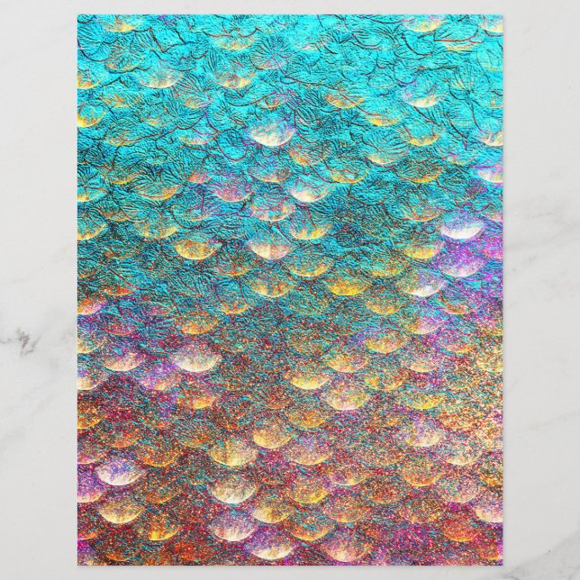 Iridescent Mermaid Scales Scrapbook Paper (Voorkant)