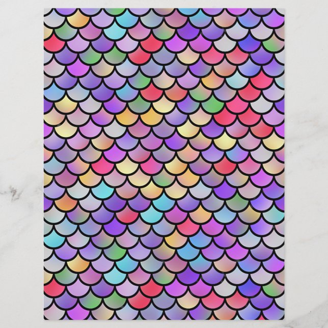 Iridescent Mermaid Scales Scrapbook Paper (Voorkant)