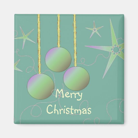 Iridescent Merry-kerstdesign Magneet (Voorkant)