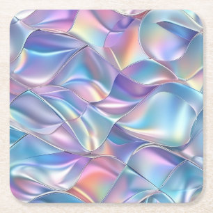 Iridescent Metaal 6 Geometrisch Kartonnen Onderzetters