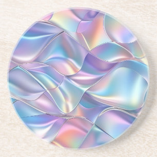 Iridescent Metaal 6 Geometrisch Zandsteen Onderzetter