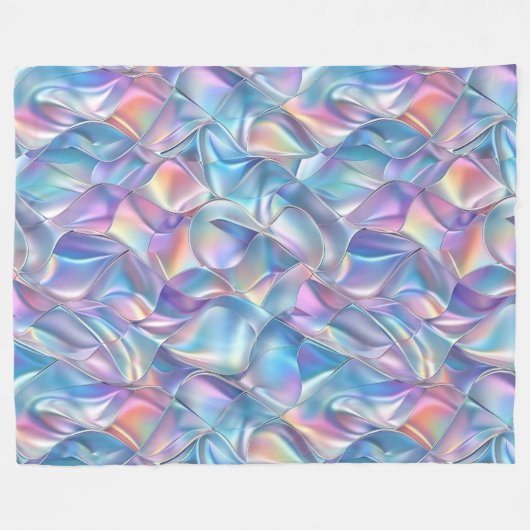 Iridescent Metallic 6 geometrisch Fleece Deken (Voorkant (Horizontaal))
