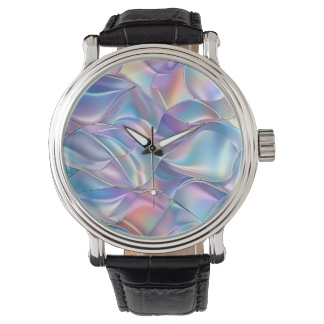 Iridescent Metallic 6 geometrisch Horloge (Voorkant)