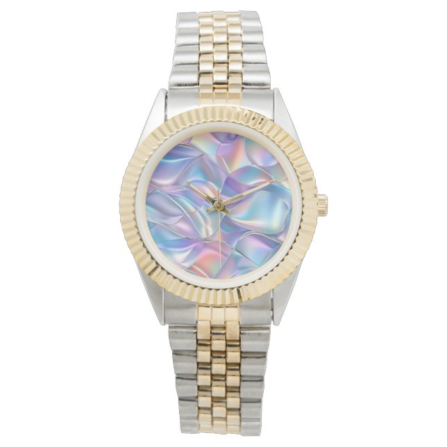 Iridescent Metallic 6 geometrisch Horloge (Voorkant)