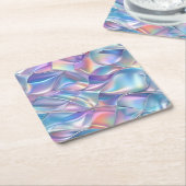 Iridescent Metallic 6 geometrisch Kartonnen Onderzetters (Schuin)