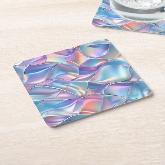 Iridescent Metallic 6 geometrisch Kartonnen Onderzetters (Schuin)