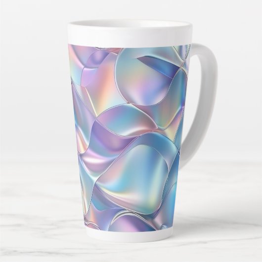 Iridescent Metallic 6 geometrisch Latte Mok (Rechterhoek)