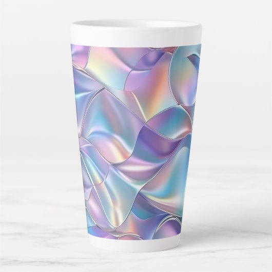 Iridescent Metallic 6 geometrisch Latte Mok (Voorkant)