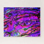 Iridescent Metallic marmering Blue Green Paars Roz Legpuzzel (Horizontaal)