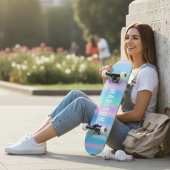 Iridescent Modern Girly Pink Blue op maat Persoonlijk Skateboard
