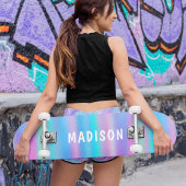 Iridescent Modern Girly Pink Blue op maat Persoonlijk Skateboard