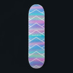 Iridescent Modern Girly Pink Blue Specialized Ska Persoonlijk Skateboard<br><div class="desc">Iridescent Modern Girly Pink Blue Specialized is voorzien van een moderne kleurrijke iriserende achtergrond in roze,  paars en blauw met uw persoonlijke naam. Personaliseer door de tekst in het verstrekte tekstvakje uit te geven. Ontworpen door ©Evco Studio www.zazzle.com/store/evcostudio</div>