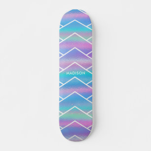 Iridescent Modern Girly Pink Blue Specialized Ska Persoonlijk Skateboard