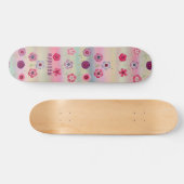 Iridescent Modern Girly Pink Purple Flowers Name Persoonlijk Skateboard (Horizontaal)