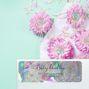 Iridescent Modern Glam Return Address-label Etiket
