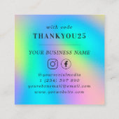 Iridescent Moderne Bold Typography Small Business Kortingskaartje (Achterkant)