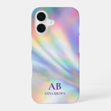 Iridescent Monogram Gepersonaliseerde Naam iPhone