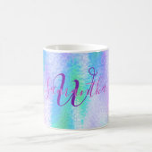 Iridescent Monogrammed Elegant Holographic Koffiemok (Center)