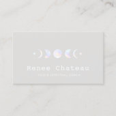 Iridescent Moon Phase Yoga Spiritueel Visitekaartje (Voorkant)