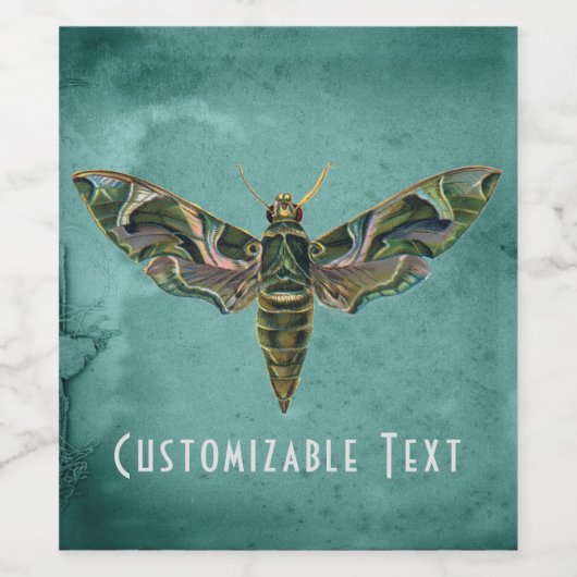  Iridescent Moth  Wijn Etiket (Enkel label)