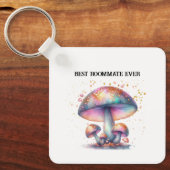 Iridescent Mushrooms Roomie Charm Beste Kamergenoo Sleutelhanger (Voorkant)