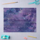 Iridescent Musical Notes on Paars Decoupage Tissuepapier (Craft)