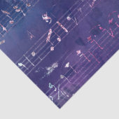 Iridescent Musical Notes on Paars Decoupage Tissuepapier (Detail)